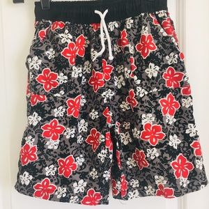 Rs Surf boy’s black red floral swimming trunks size 6